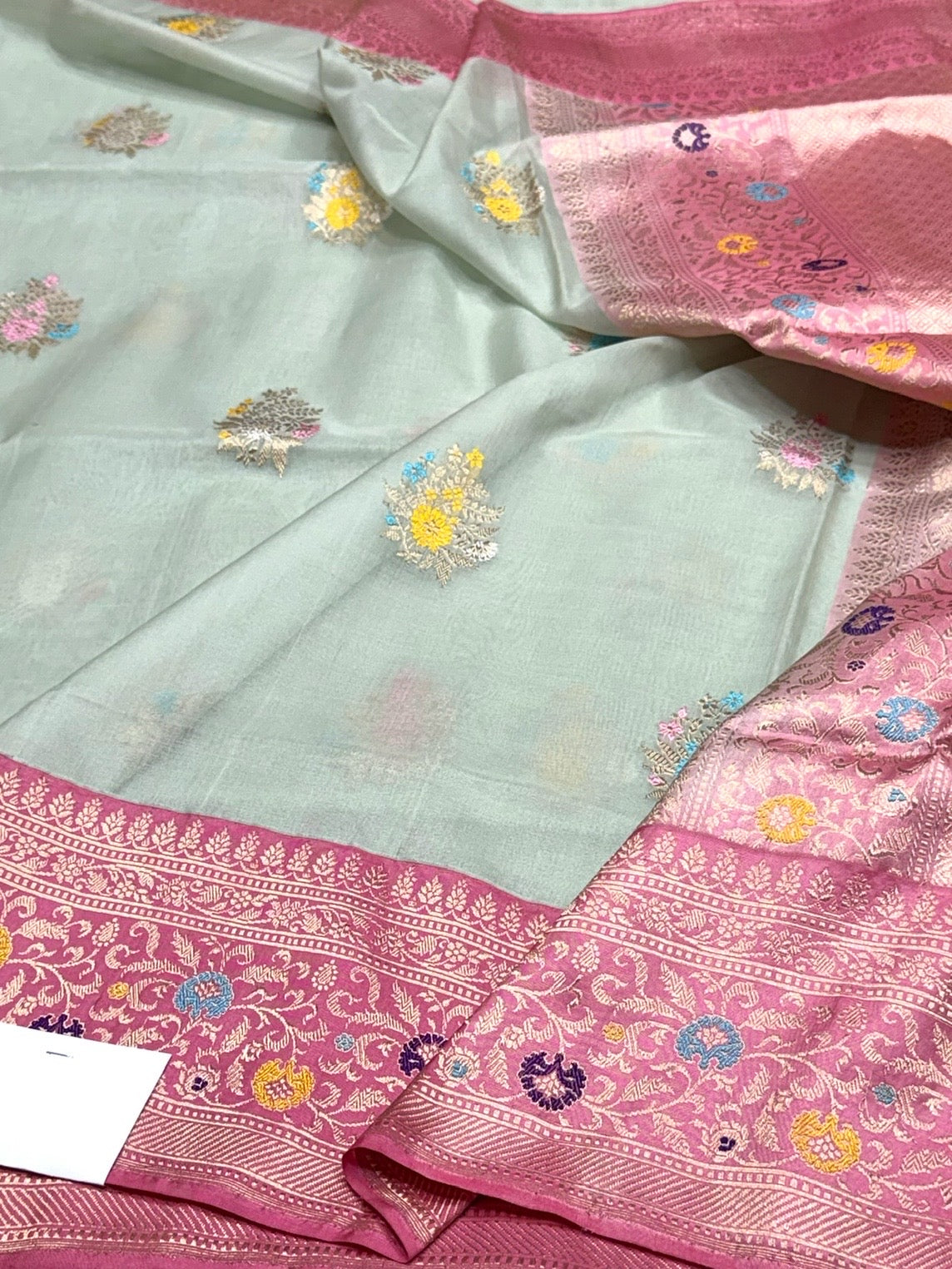 Pista Green Handwoven Banarasi Pure Organza Silk Saree