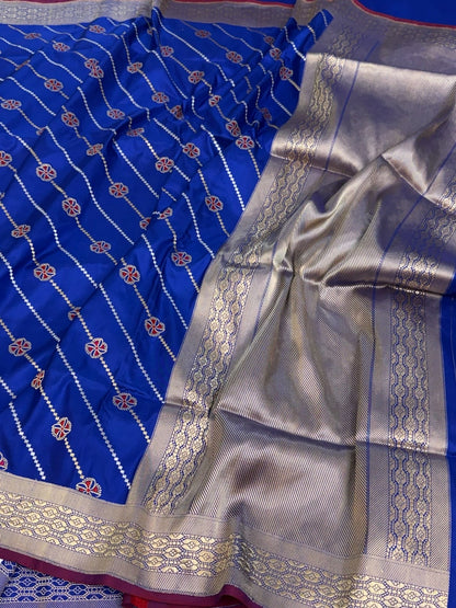 Royal Blue Handwoven Pure Banarasi Katan Silk Saree