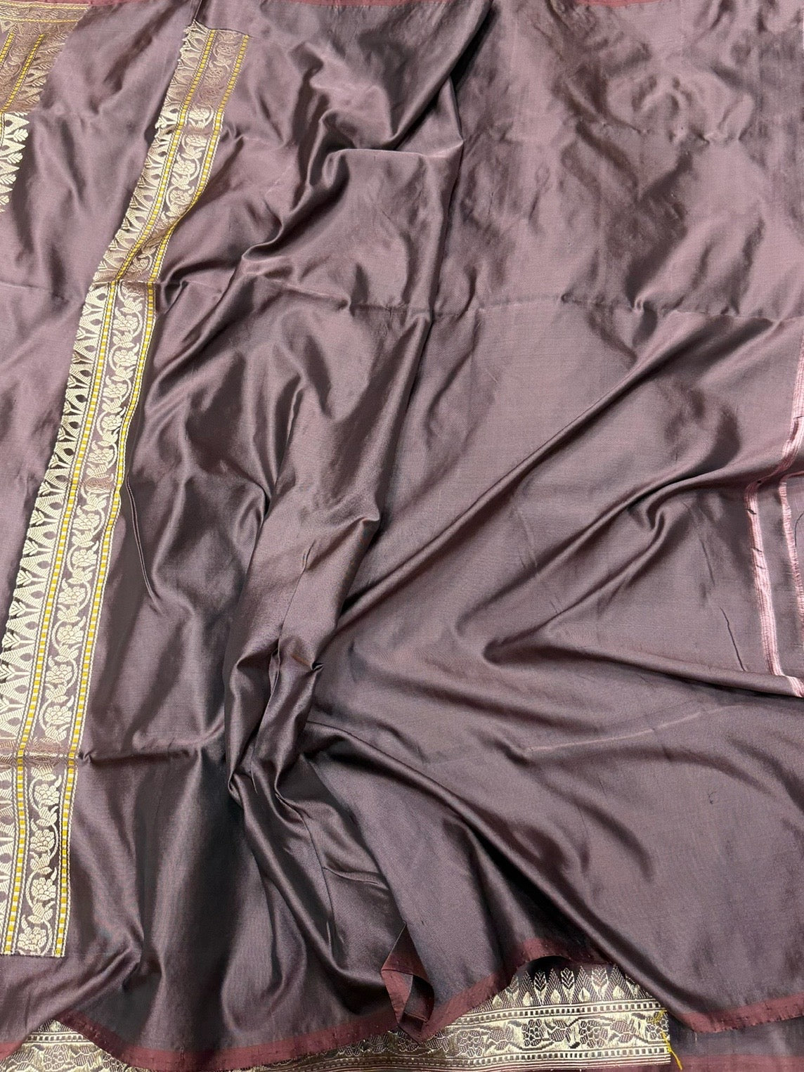 Brown Handwoven Pure Banarasi Ektara Silk Saree