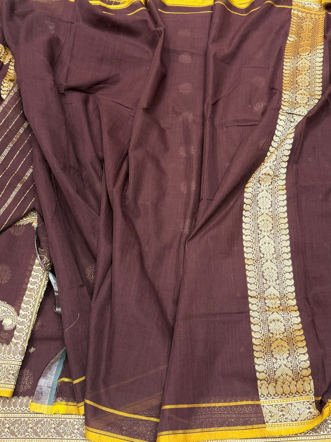 Brown Handwoven Banarasi Pure Cotton Saree
