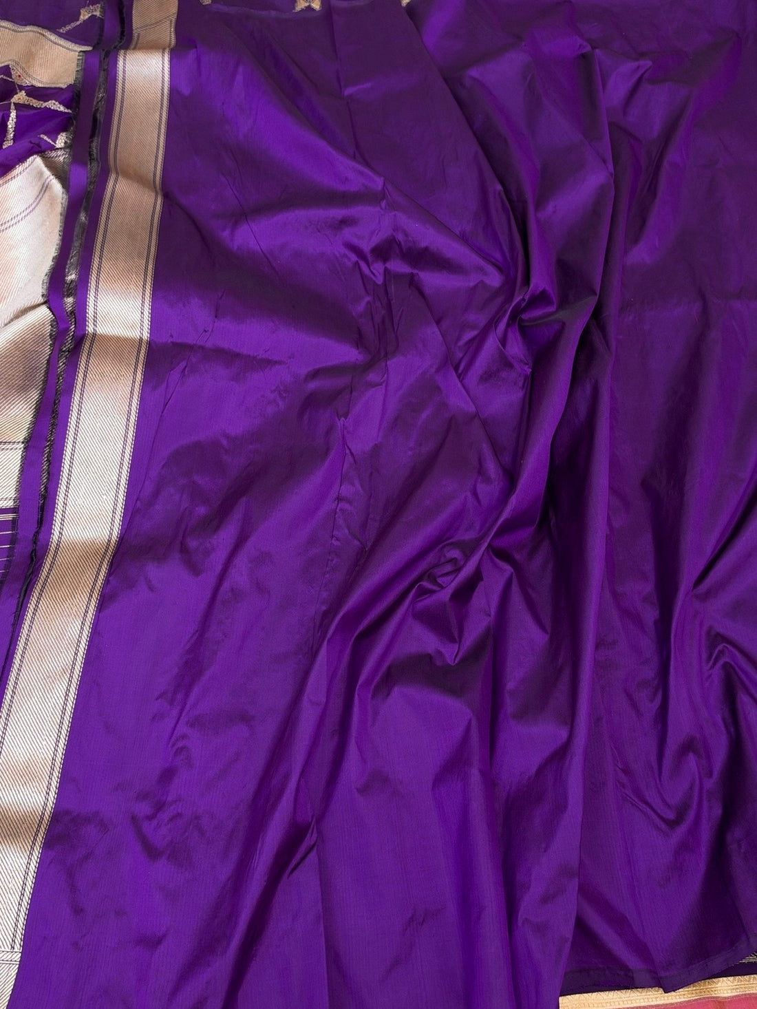 Purple Handwoven Pure Katan Silk Banarasi Saree