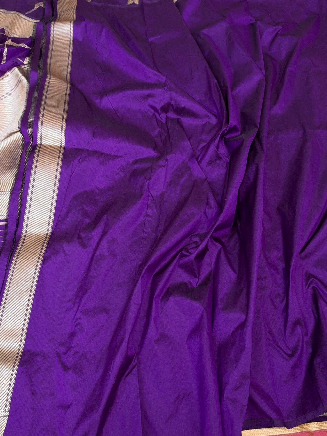 Purple Handwoven Pure Katan Silk Banarasi Saree