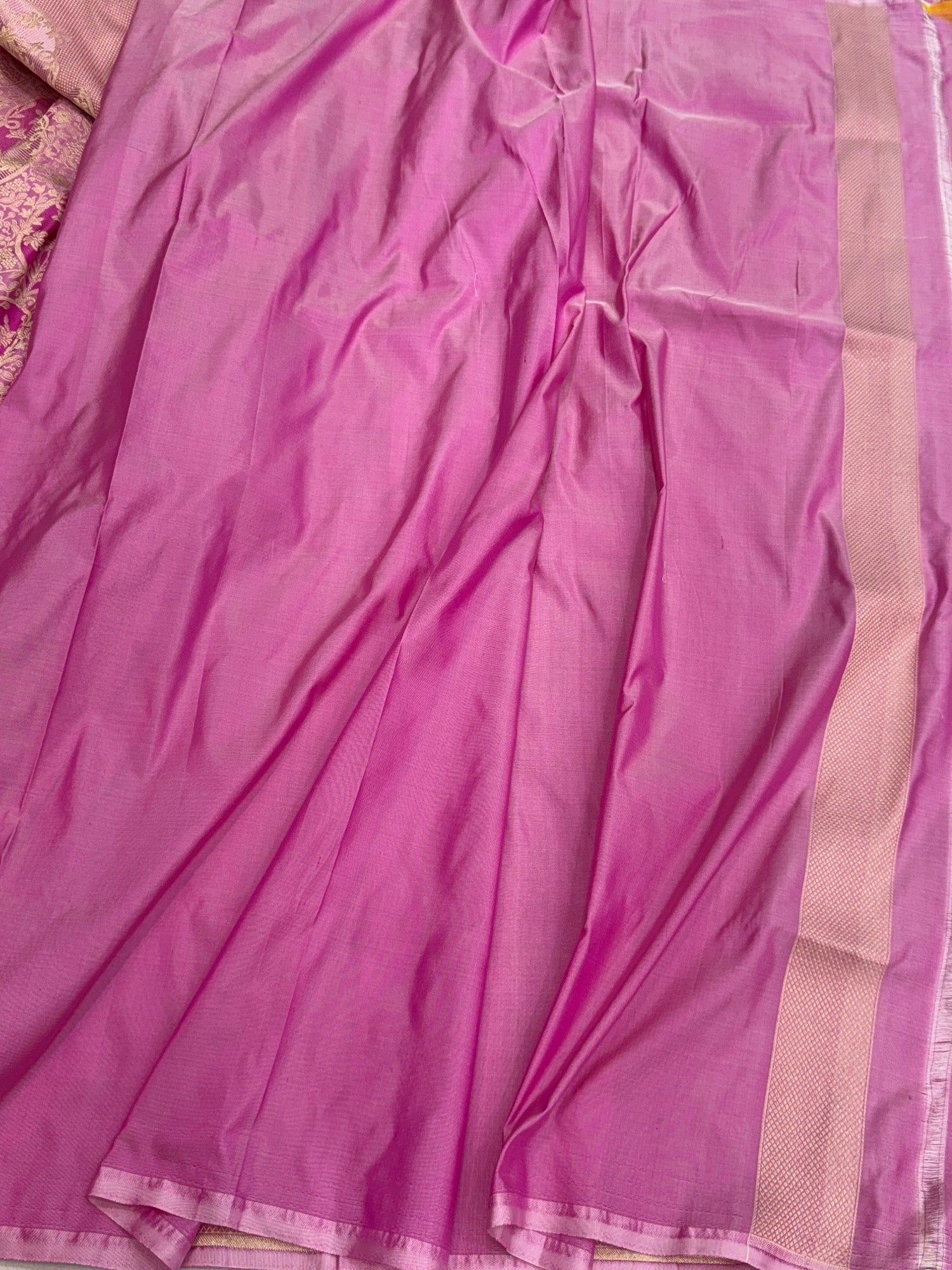 Banarasi Minakari Pure Silk Brocade Saree | 100% Pure Katan Silk Handwoven in Banaras