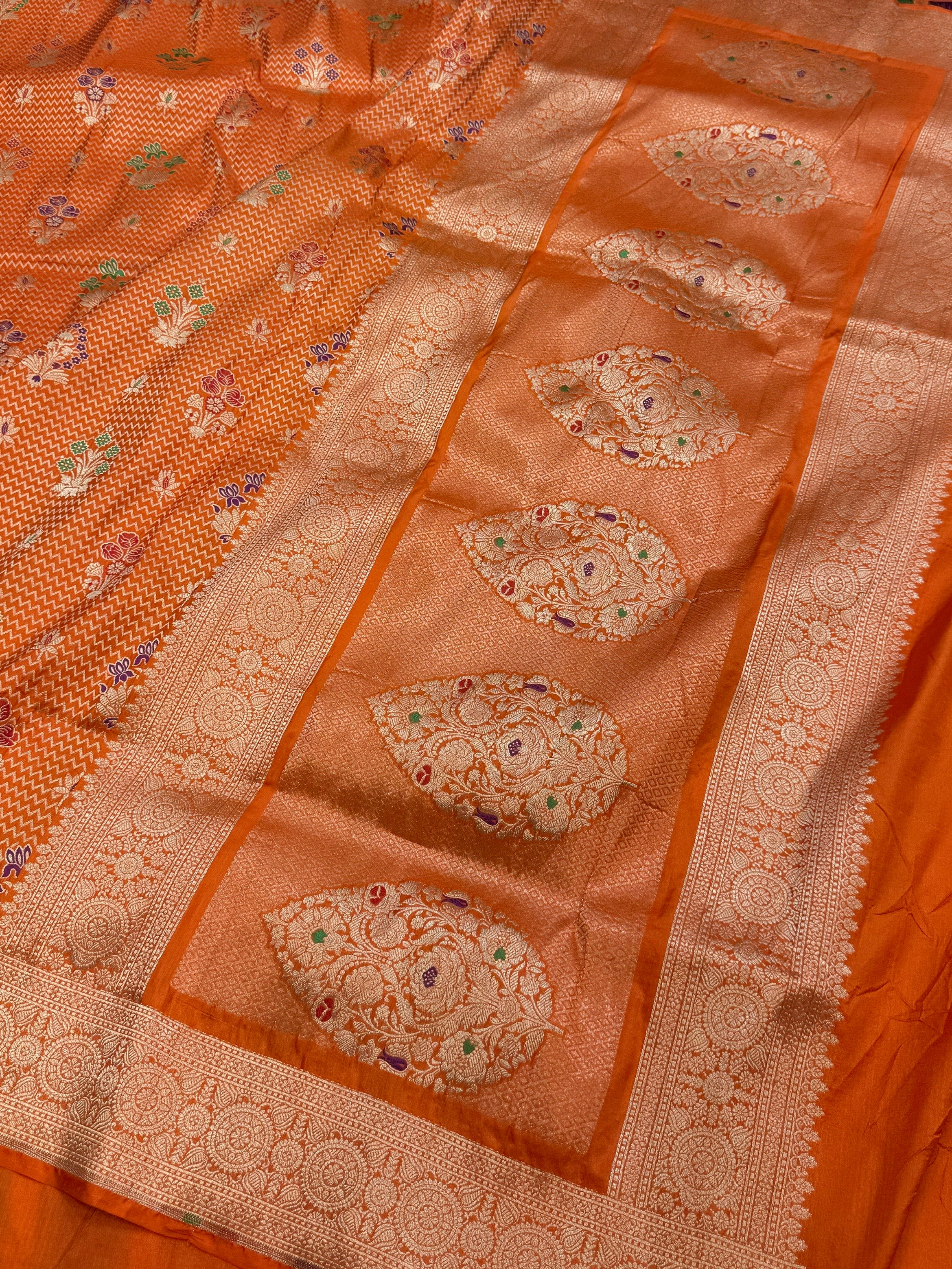 Banarasi Minakari Pure Katan Silk Brocade Saree β Rich Traditional Brocade Weave