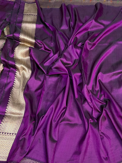 Magenta Minakari Banarasi Pure Katan Silk Brocade Saree