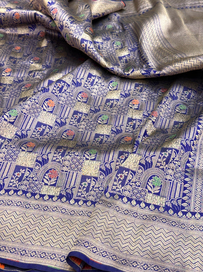 Banarasi Minakari Pure Silk Brocade Saree | 100% Pure Katan Silk