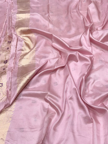 Lilac Banarasi Minakari Pure Katan Silk Brocade Saree