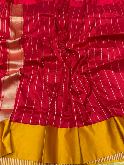 Red Handwoven Pure Banarasi Silk Saree