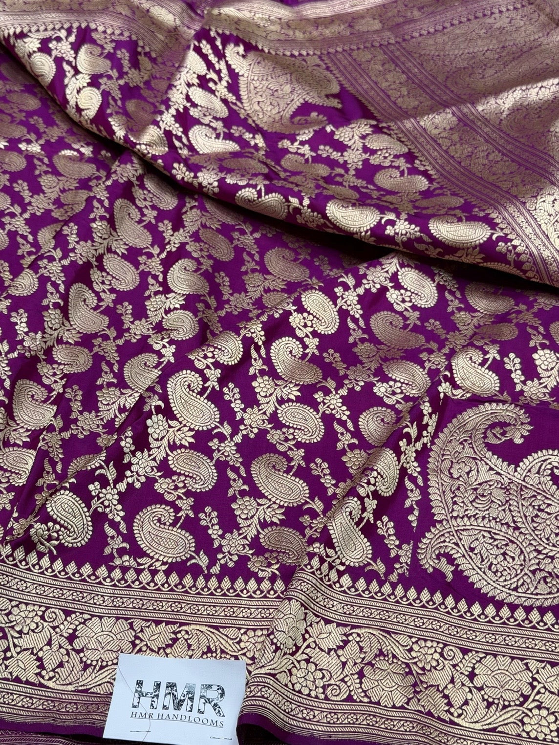 Magenta Pink Handwoven Pure Banarasi Silk Saree