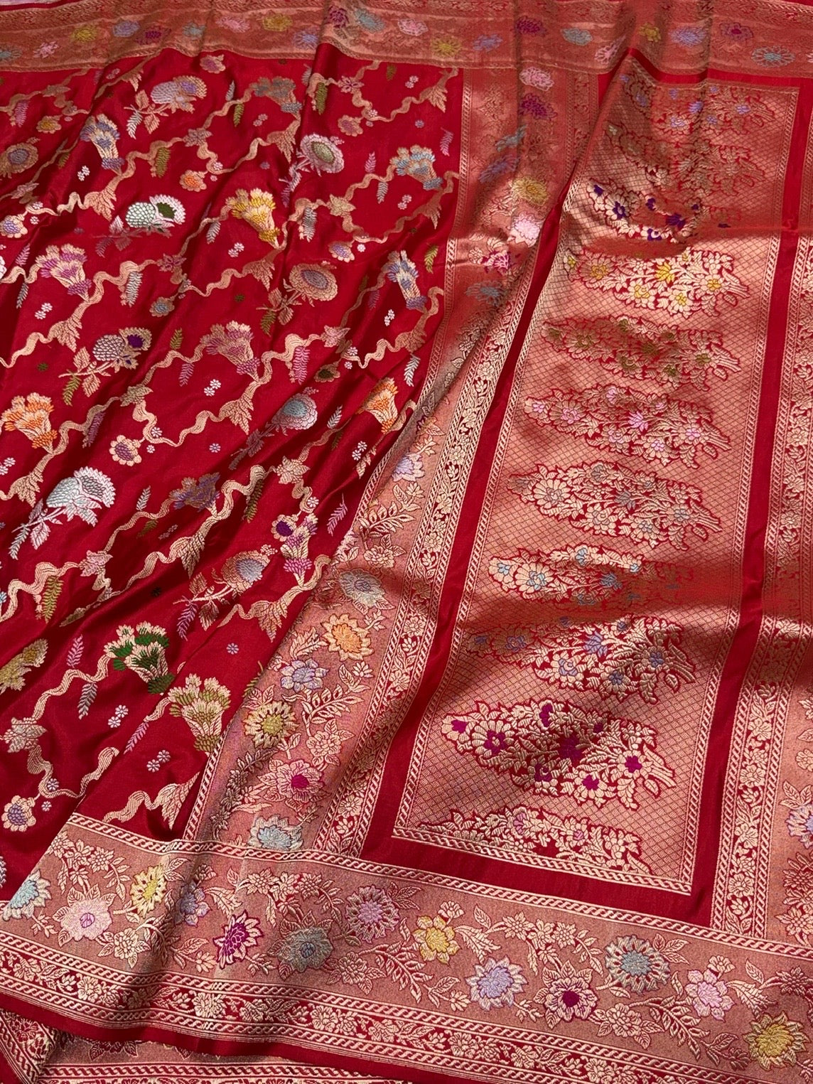 Red Handwoven Pure Banarasi Silk Saree