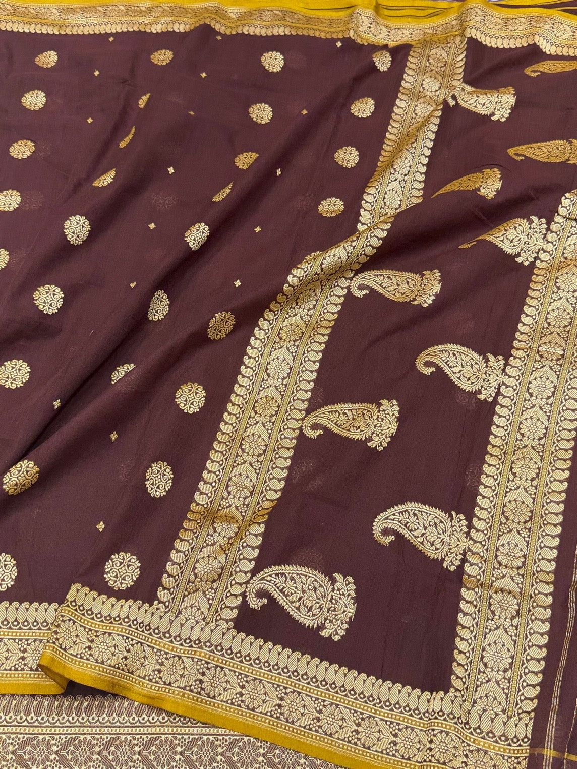 Brown Handwoven Banarasi Pure Cotton Saree