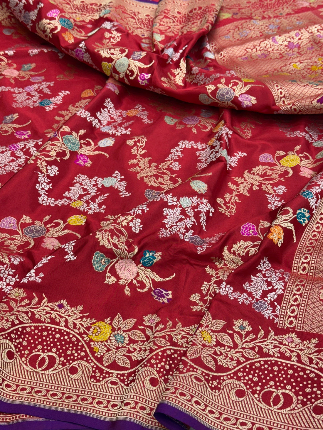 Red Handwoven Pure Banarasi Silk Saree