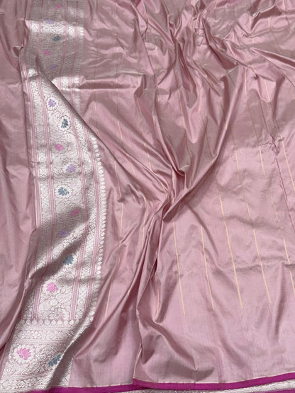 Mauve Handwoven Banarasi Pure Silk Brocade Saree