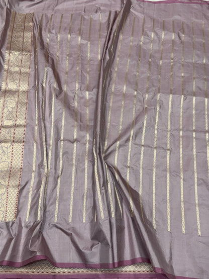 Mauve Handwoven Pure Banarasi Silk Saree