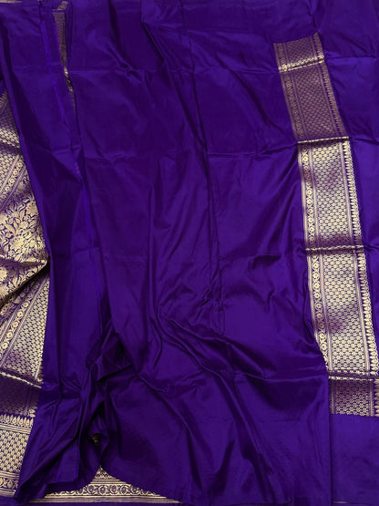 Purple Handwoven Pure Banarasi Silk Saree
