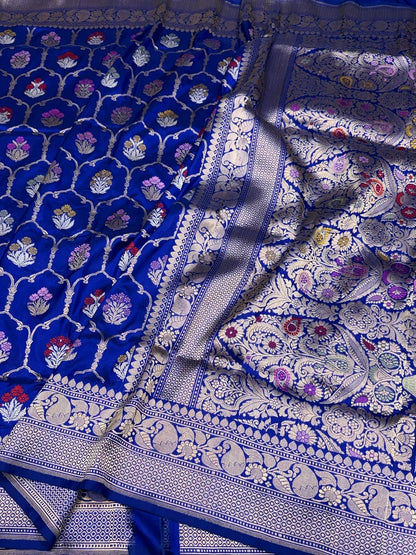 Royal Blue Handwoven Pure Banarasi Silk Saree