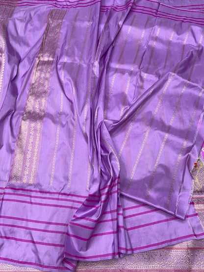 Lavender Handwoven Pure Banarasi Silk Saree