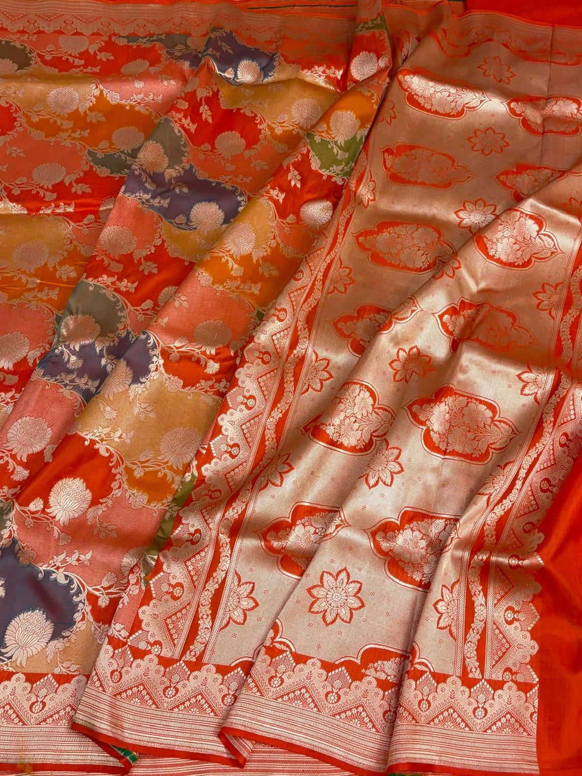 Orange Rangkaat Banarasi Pure Katan Silk Saree