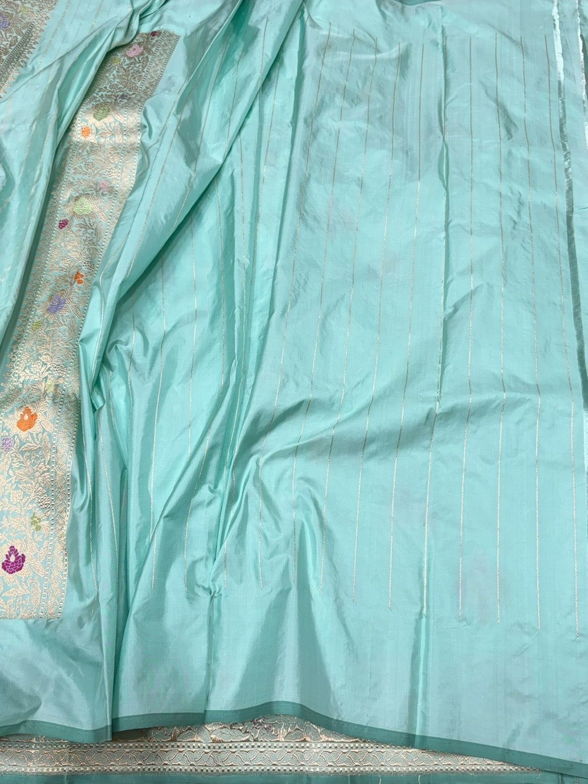Sky Blue Handwoven Pure Banarasi Silk Saree – Luxury Kadwa Handloom Wedding &amp; Festive Saree