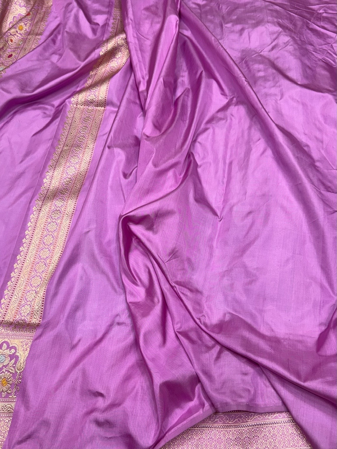 Sky Blue Handwoven Pure Banarasi Ektara Silk Saree – Kadwa Iktara Weave, Pure Mulberry Silk