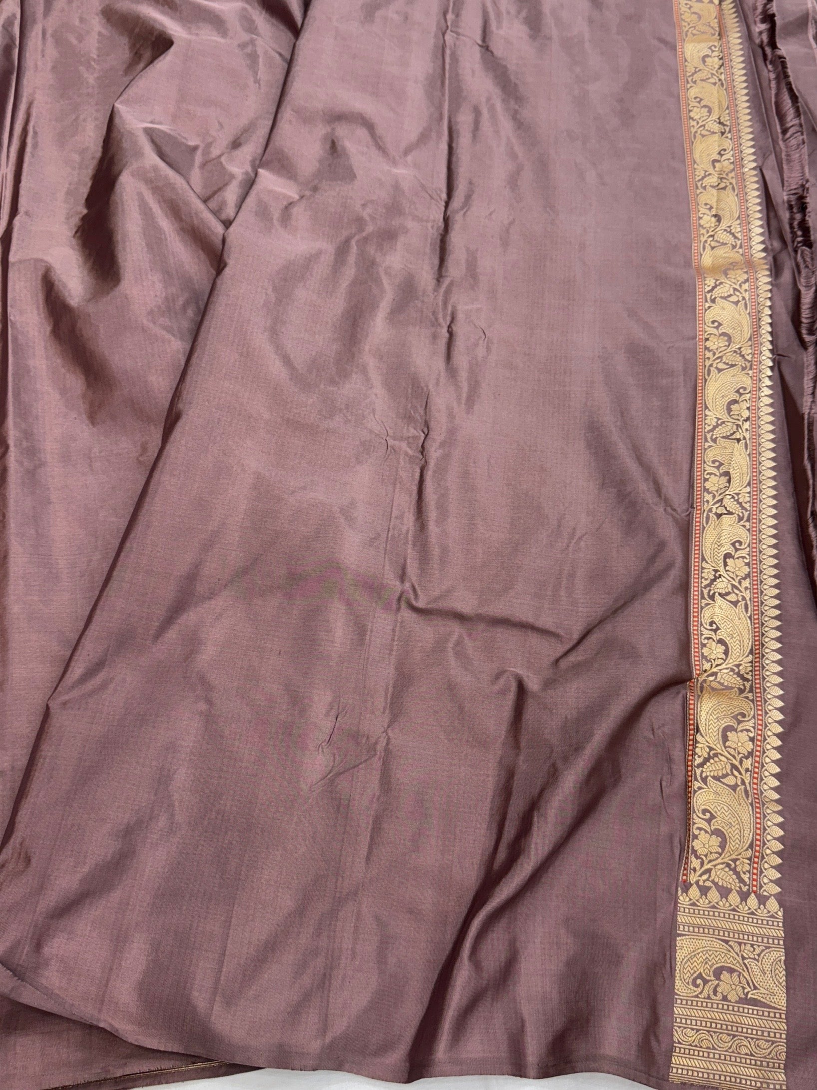 Mauve Handwoven Pure Banarasi Silk Saree