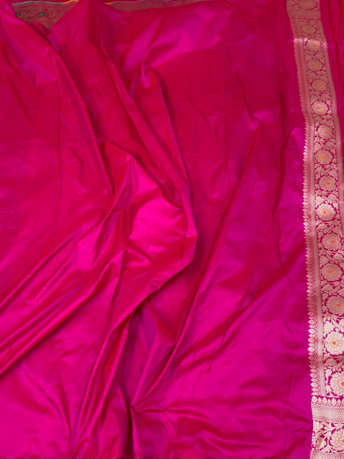 Rani Pink Rangkaat Pure Banarasi Katan Silk Saree