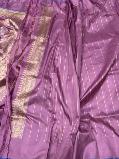 Gajiri Pink Handwoven Pure Banarasi Silk Saree