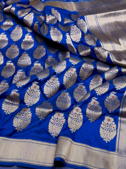 Royal Blue Handwoven Pure Banarasi Silk Saree
