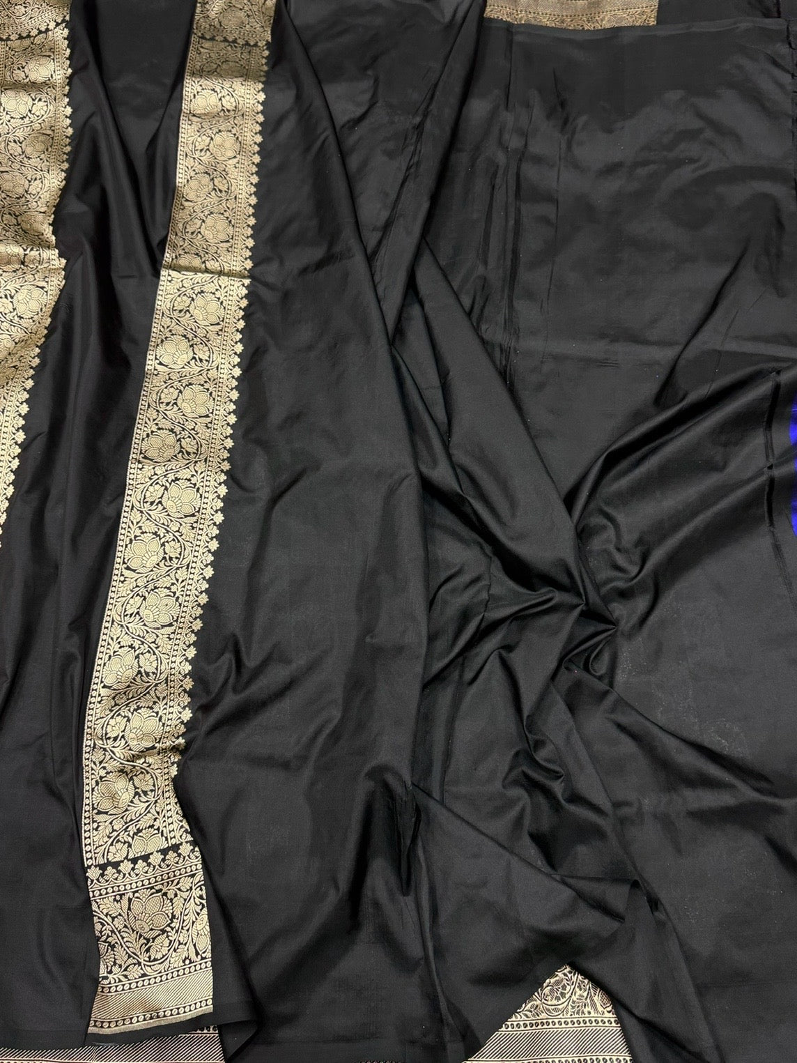 Black Banarasi Minakari Pure Katan Silk Saree | Pure Silk | Minakari Work | Cutwork Technique | Banarasi Katan Silk Saree