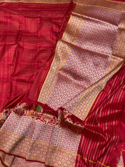 Red Handwoven Pure Banarasi Silk Saree