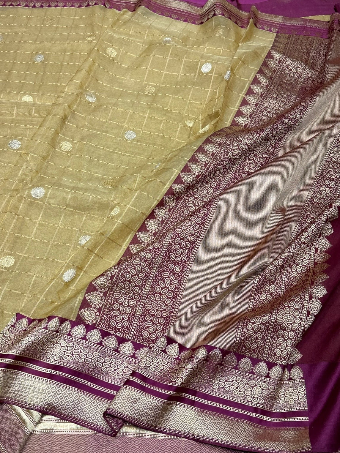 Gold Handwoven Pure Banarasi Tissue Silk Saree
