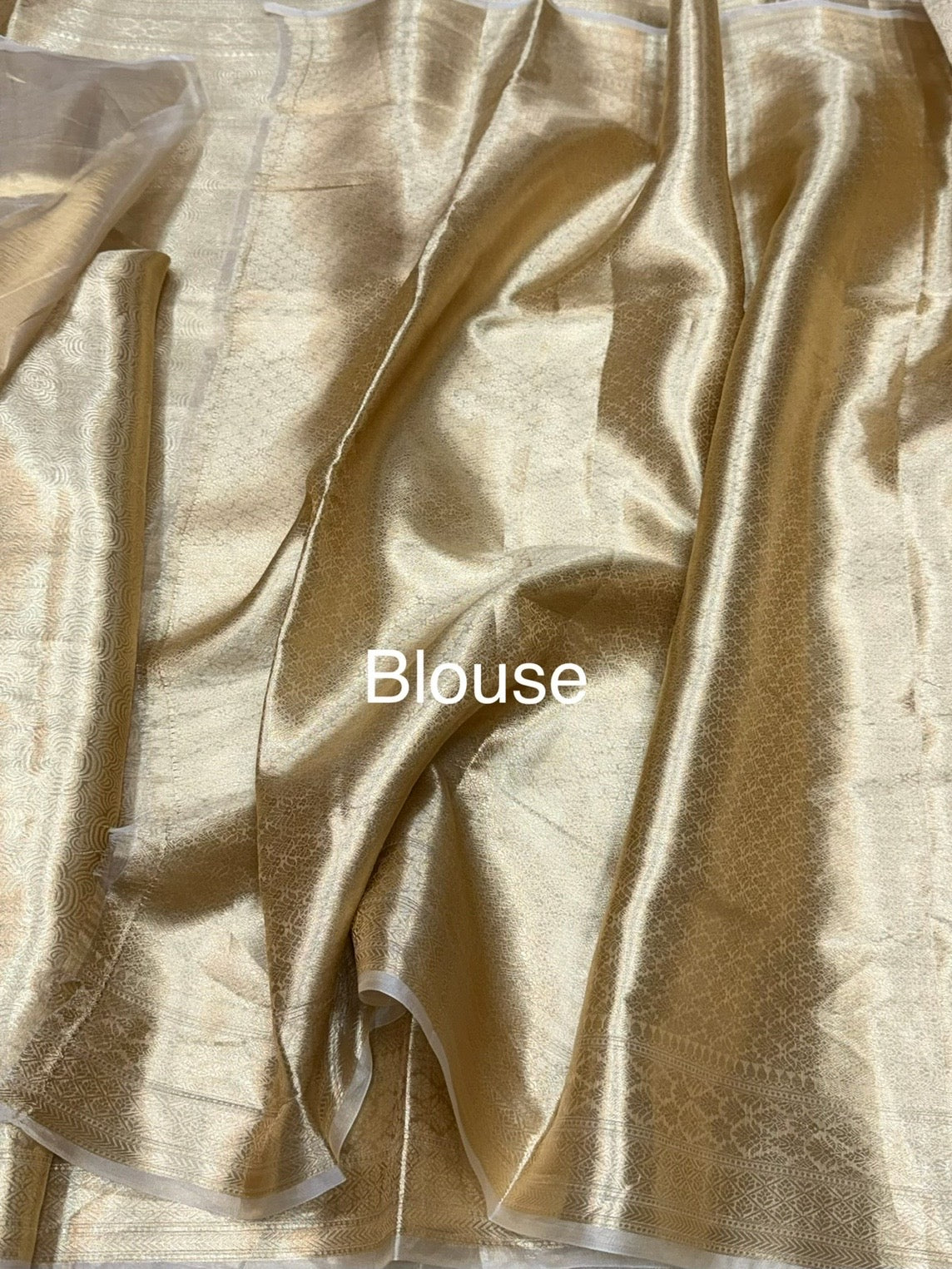 Gold Banarasi Pure Tissue Brocade Silk Saree – Festive &amp; Wedding Saree