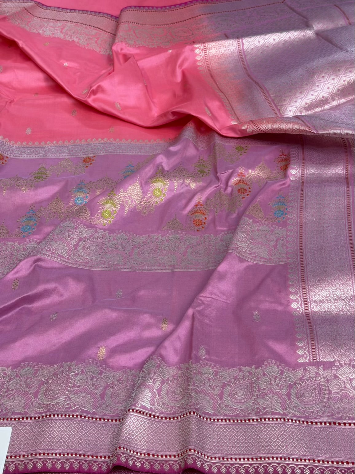 Pink Handwoven Banarasi Pure Katan Silk Saree