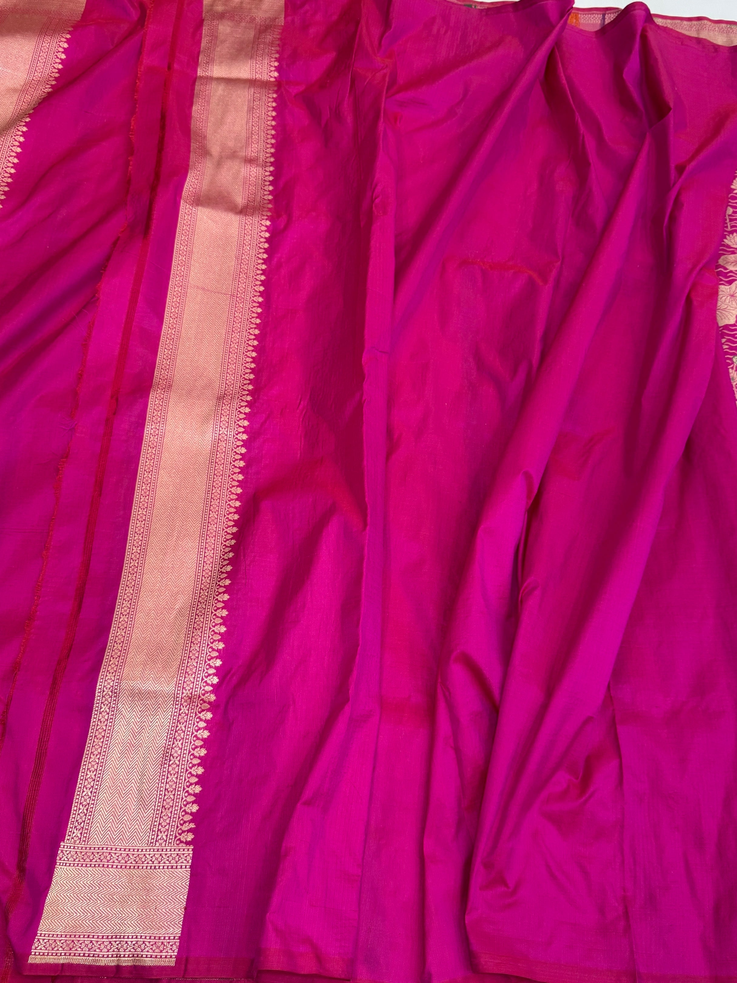 Banarasi Minakari Pure Silk Brocade Saree – Katan Silk with Intricate Minakari & Rich Brocade Weave