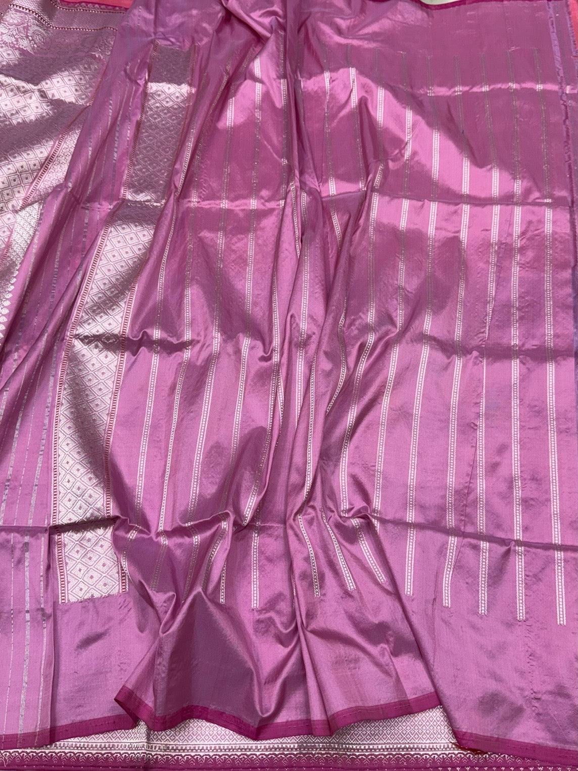 Peach Handwoven Banarasi Pure Silk Saree