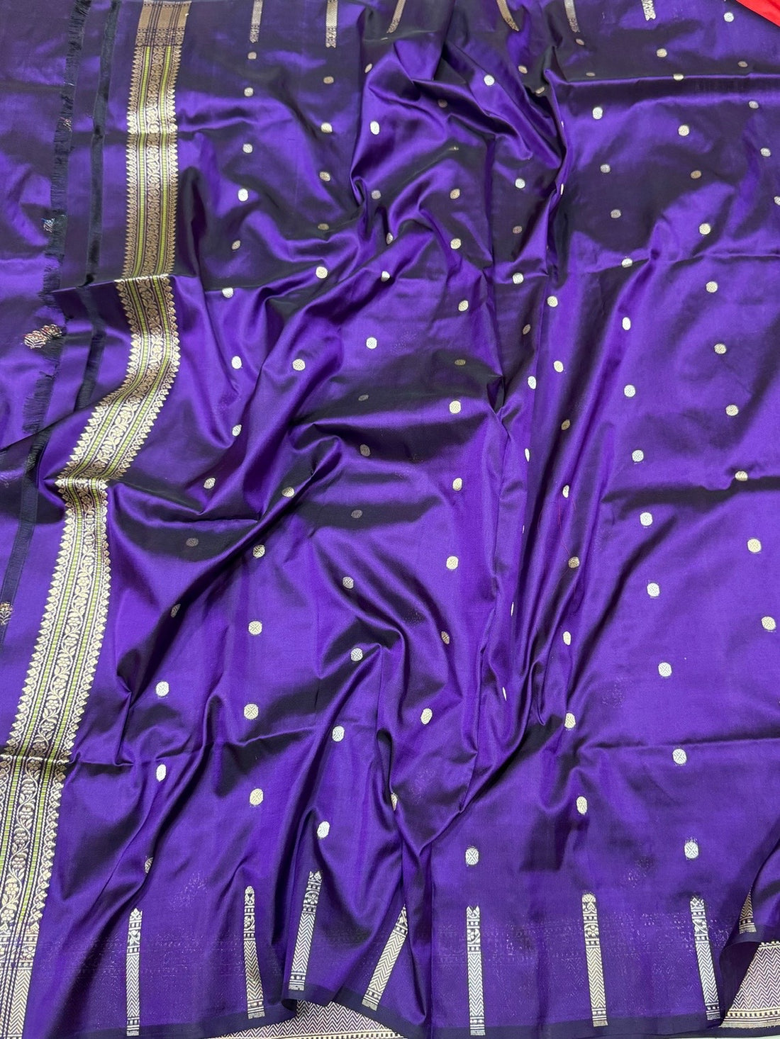 Purple Handwoven Pure Banarasi Silk Saree