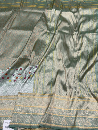 Pista Handwoven Pure Banarasi Silk Saree