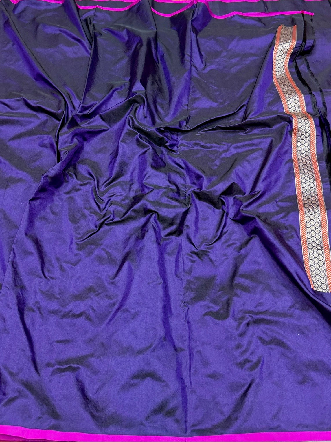 Purple Handwoven Pure Banarasi Katan Silk Saree