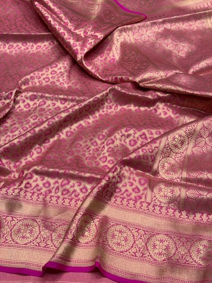 Banarasi Pure Silk Brocade Saree | 100% Pure Katan Silk with Minakari Work