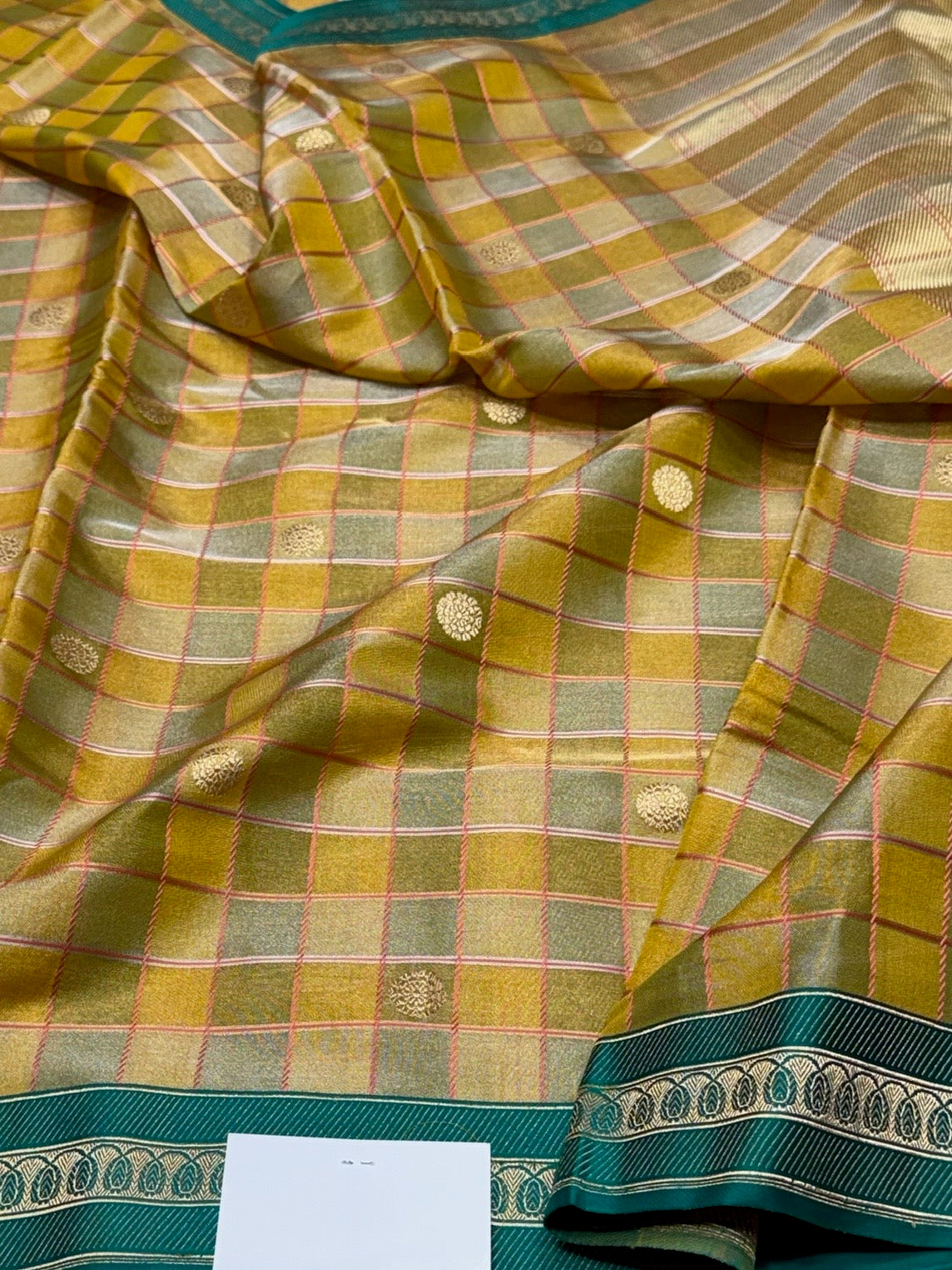 Yellow Handwoven Pure Banarasi Tissue Saree