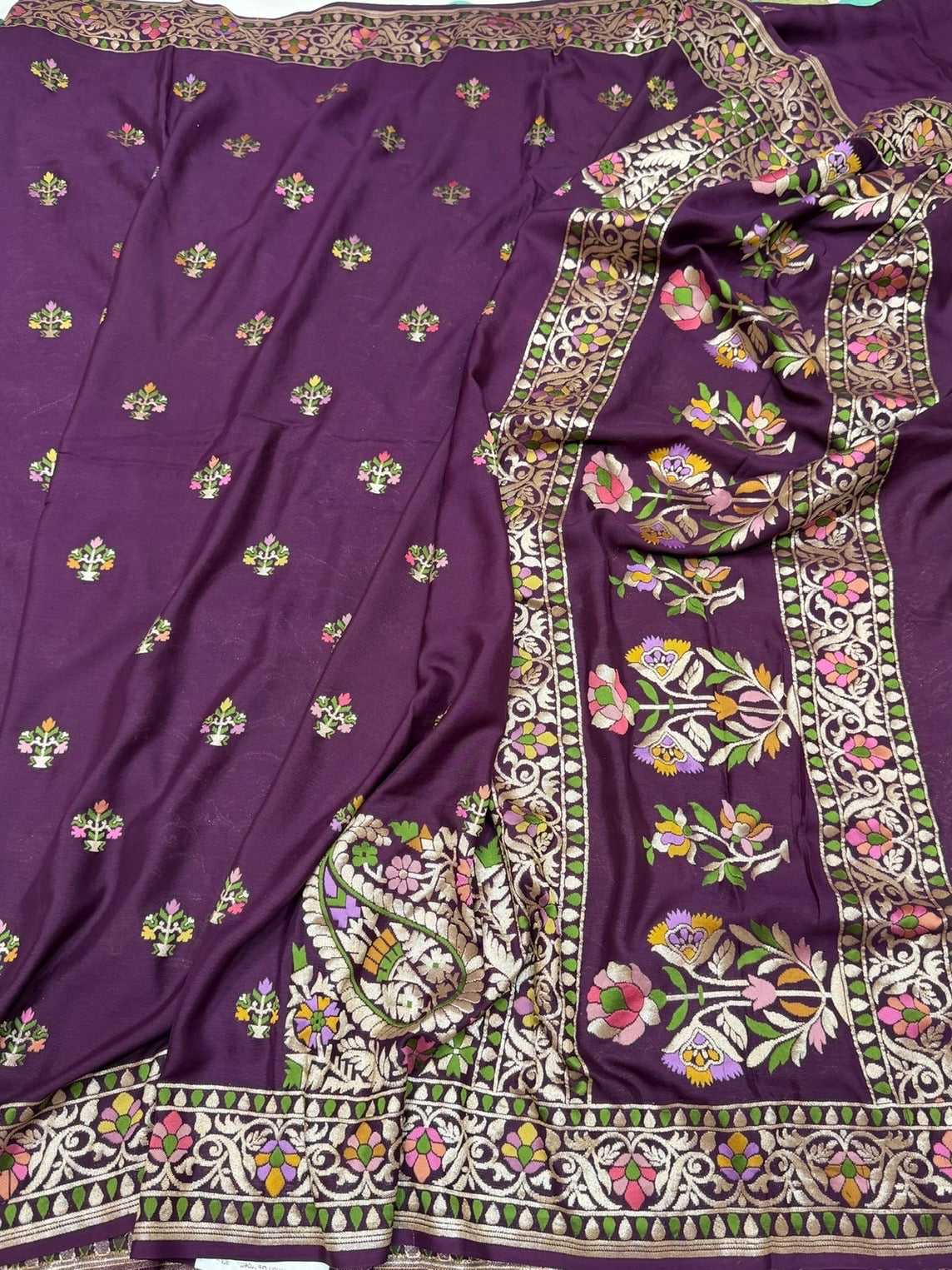 Magenta Pure Banarasi Chiffon Georgette Saree