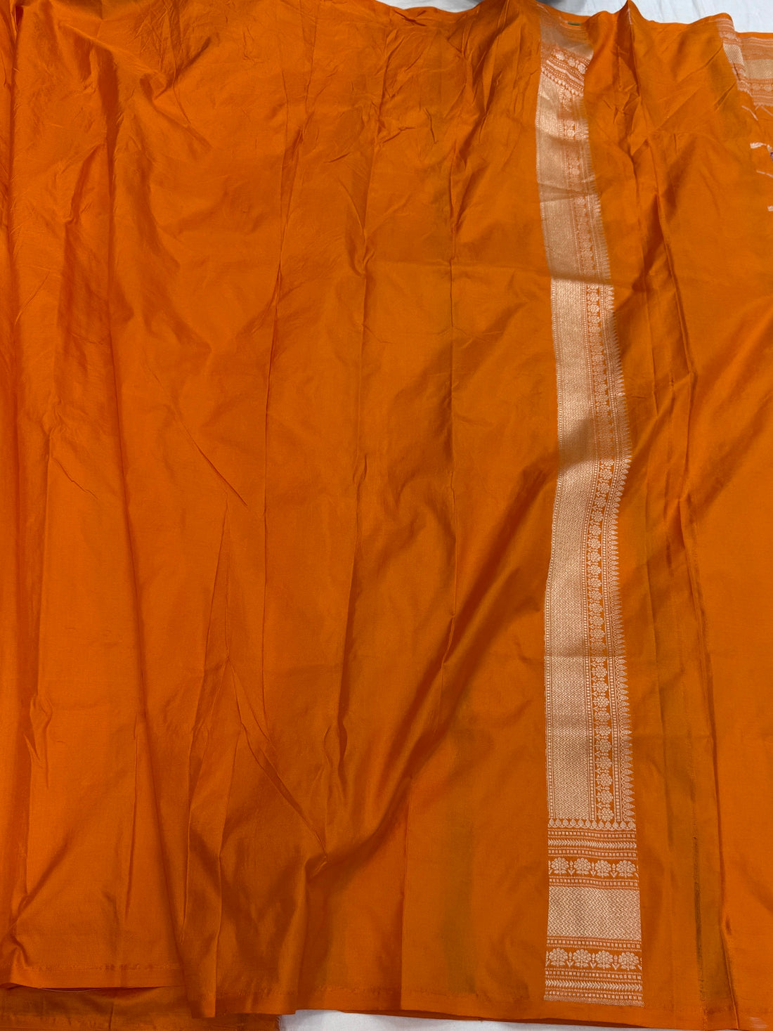 Orange Minakari Pure Banarasi Silk Saree