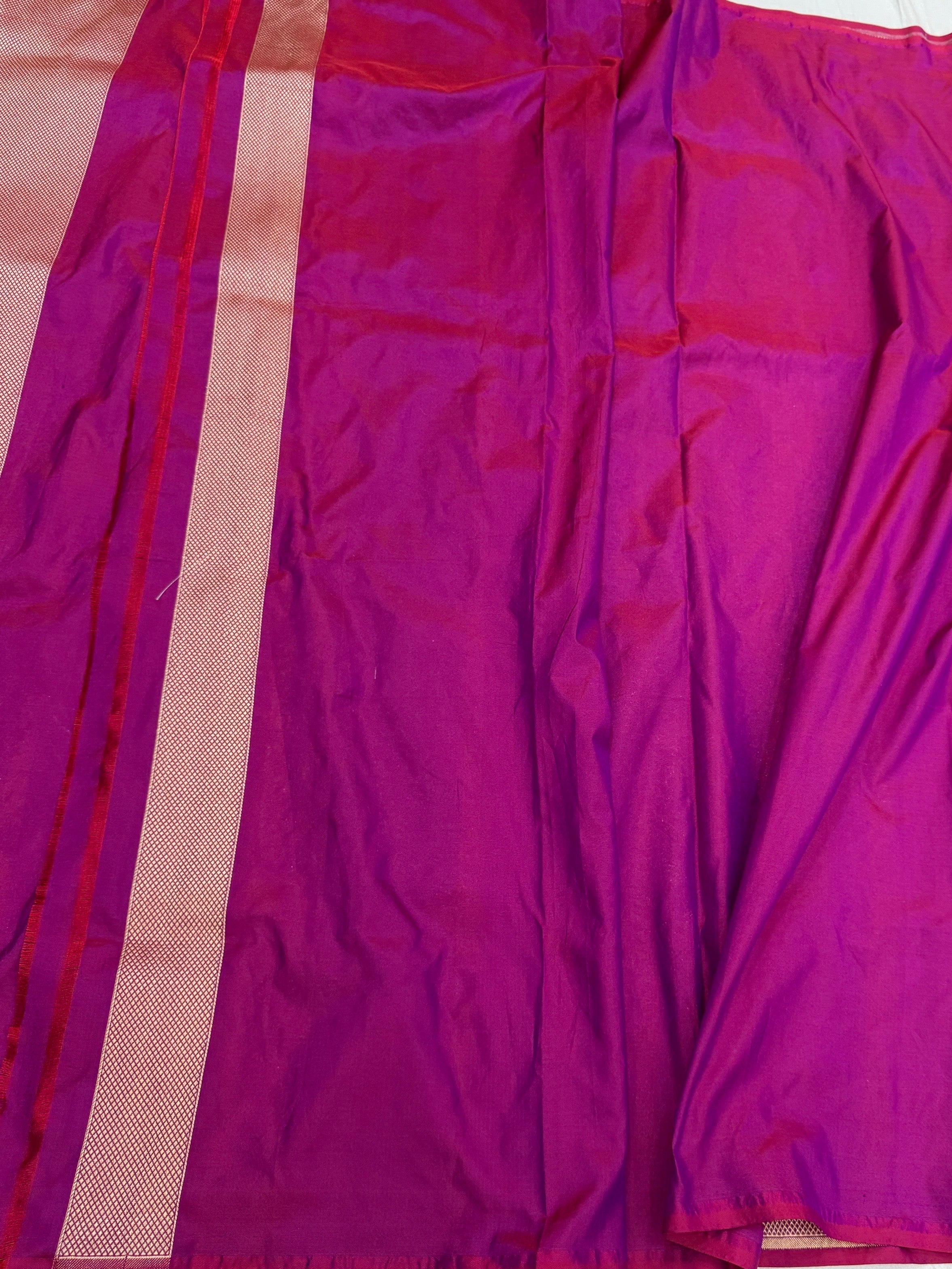 Magenta Pink Banarasi Minakari Pure Katan Silk Brocade Saree – Rich Traditional Weave