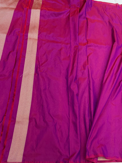 Magenta Pink Banarasi Minakari Pure Katan Silk Brocade Saree – Rich Traditional Weave