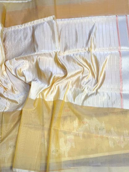 Yellow Handwoven Pure Katan Silk Saree