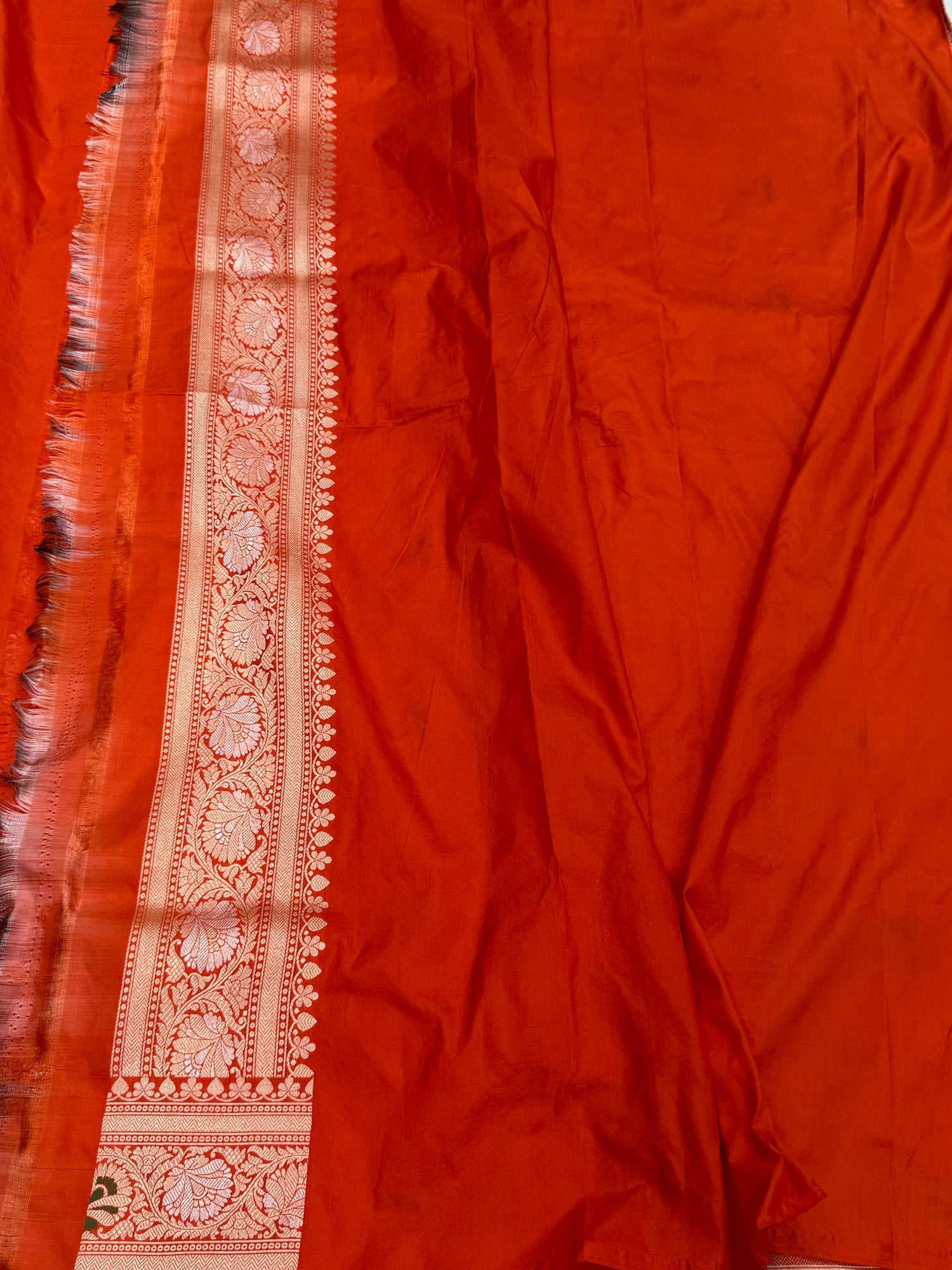 Banarasi Minakari Pure Katan Silk Saree | Pure Silk | Minakari Work | Cutwork Technique | Banarasi Katan Silk Saree