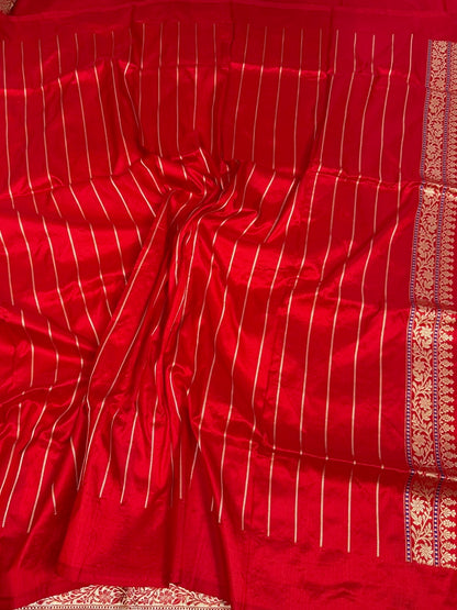 Red Handwoven Pure Banarasi Silk Saree