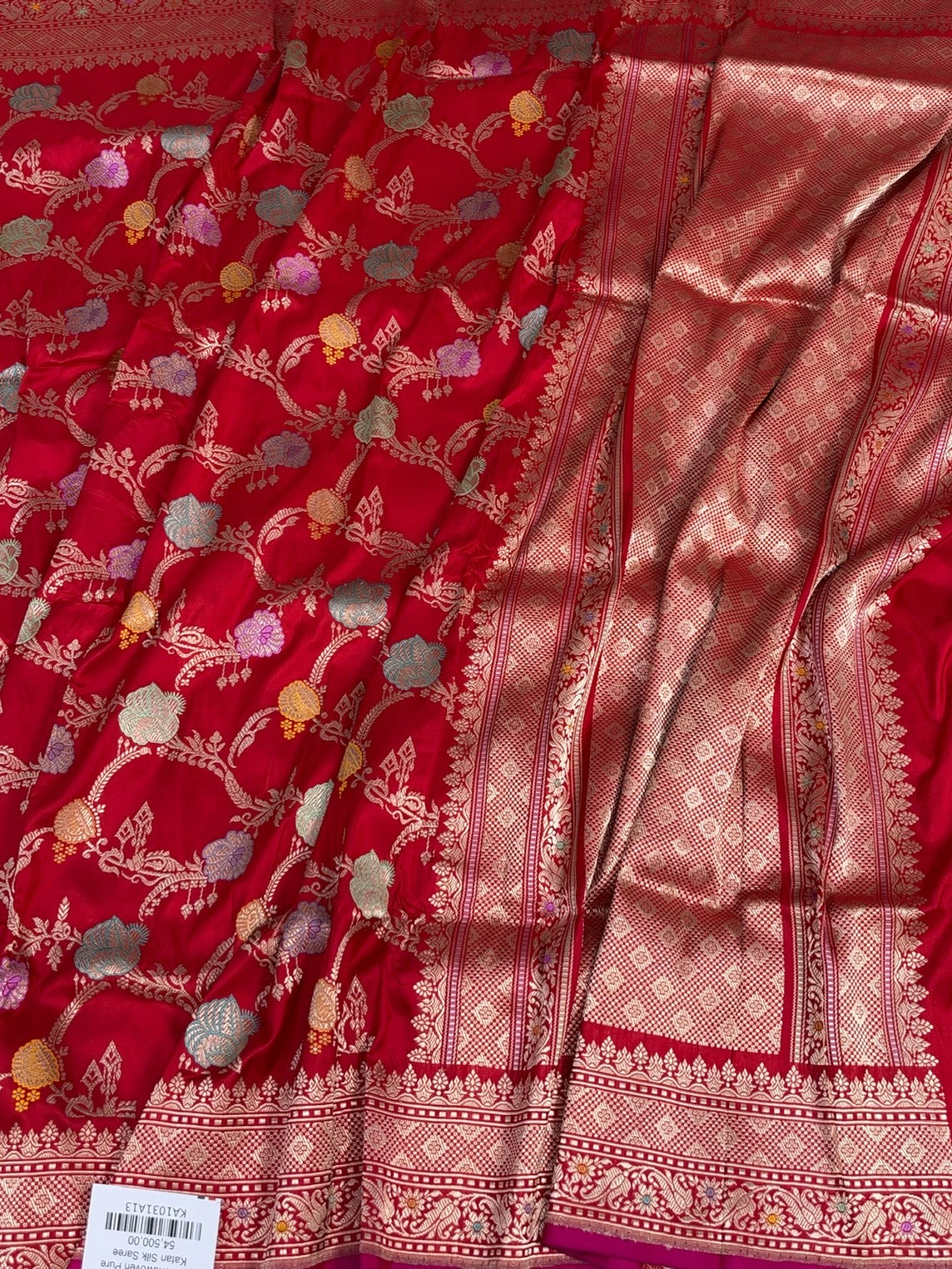 Red Handwoven Pure Banarasi Silk Saree | Pure Katan Silk
