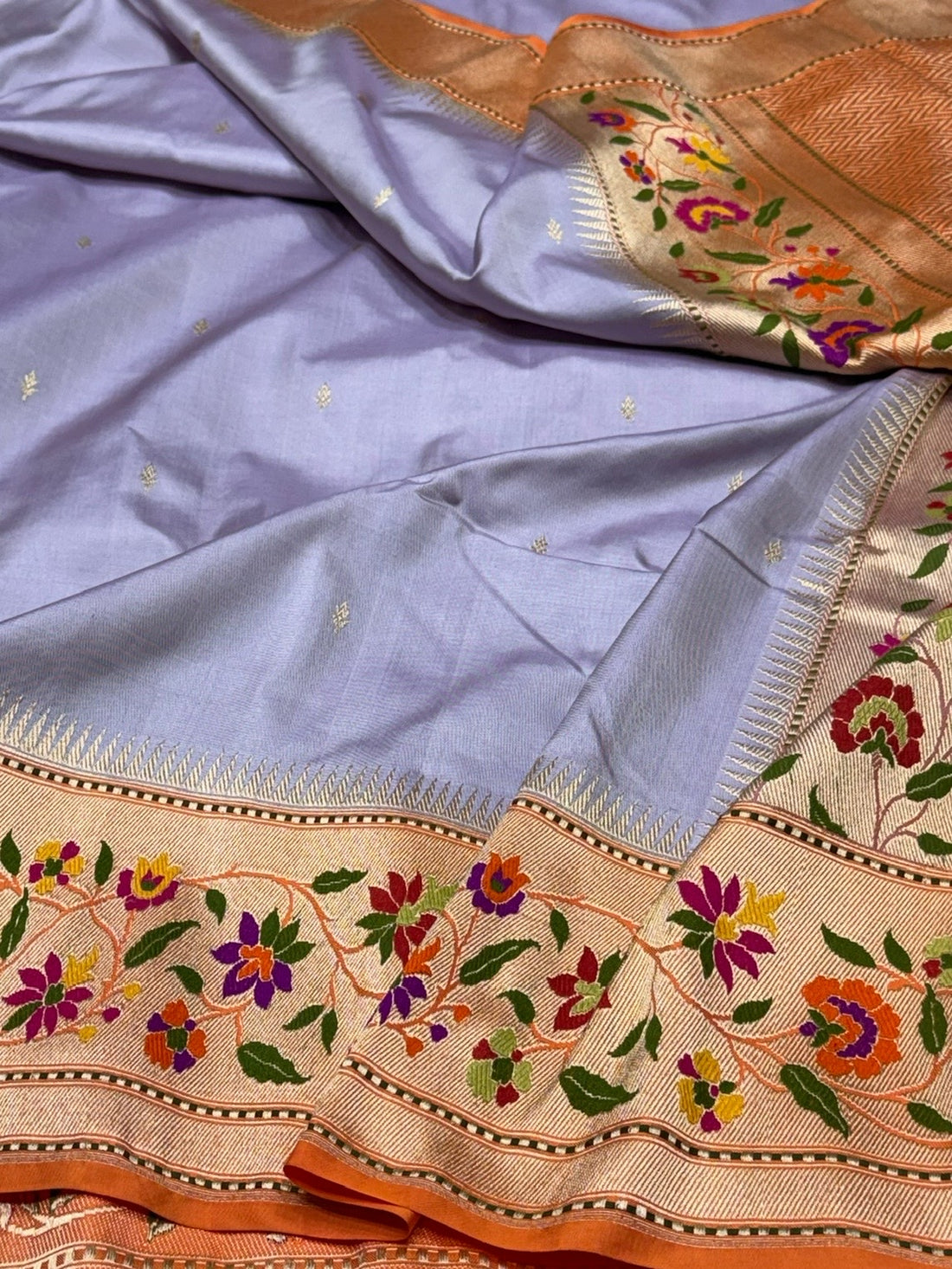 Lavender Handwoven Pure Banarasi Ektara Silk Saree