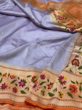Lavender Handwoven Pure Banarasi Ektara Silk Saree